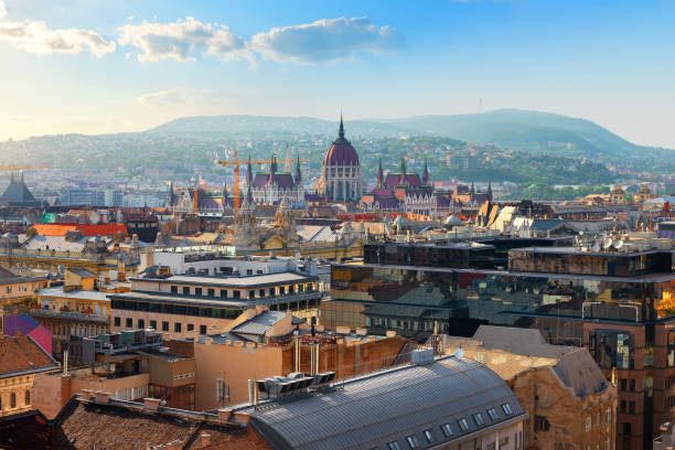istock Hungarian Parliament and roofs 1055664728