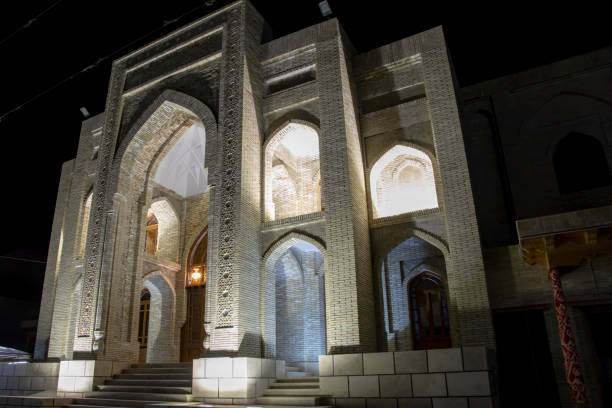 Architecture illuminated at night, Bukhara, Uzbekistan