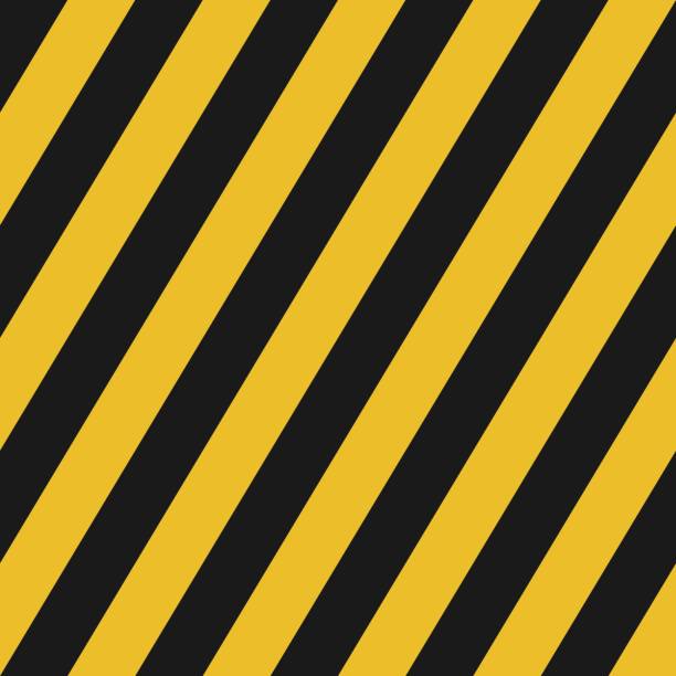 ilustrações, clipart, desenhos animados e ícones de preto e amarelo diagonal linhas padrão sem emenda para o sinal de aviso de rua fundo ou papel de parede, rótulo, etc banner vector design - seamlessly