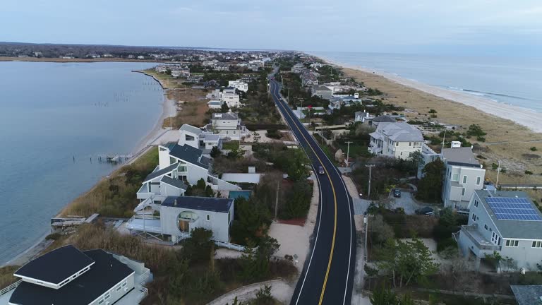 Aerial of The Hamptons in Eastern Long Island, New York