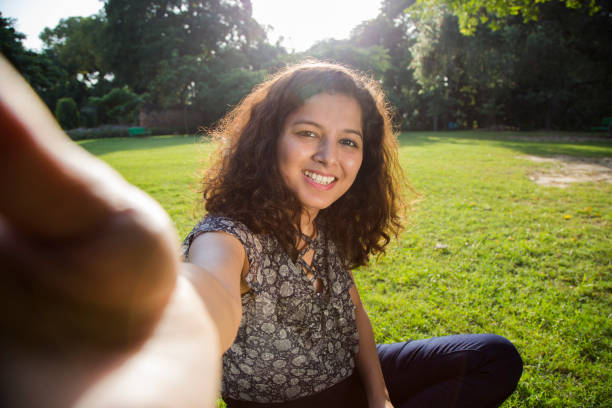 istock girl Selfie - Stock image 1055678928