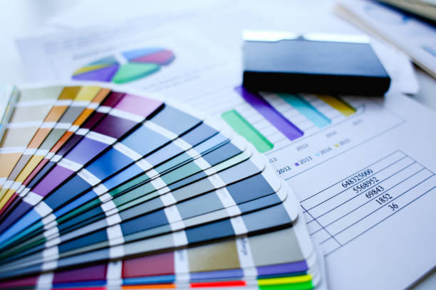 istock Color print of pantone statistics offset 1055680922