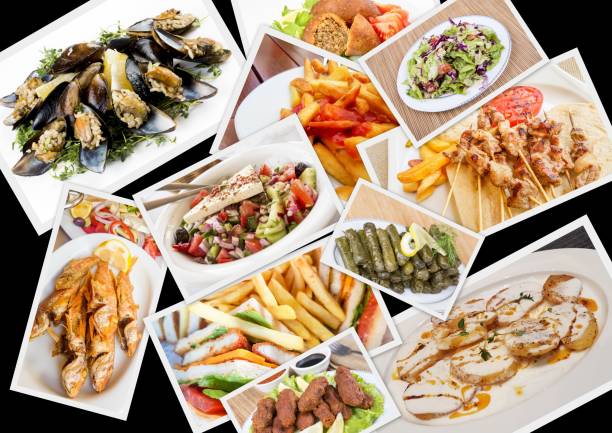 istock Collage from different photos of delicious seafood 1055683982