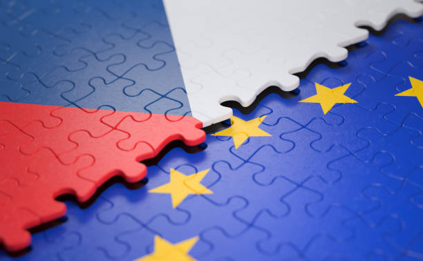 istock Czech Republic European Union Puzzle Flag 1055686412