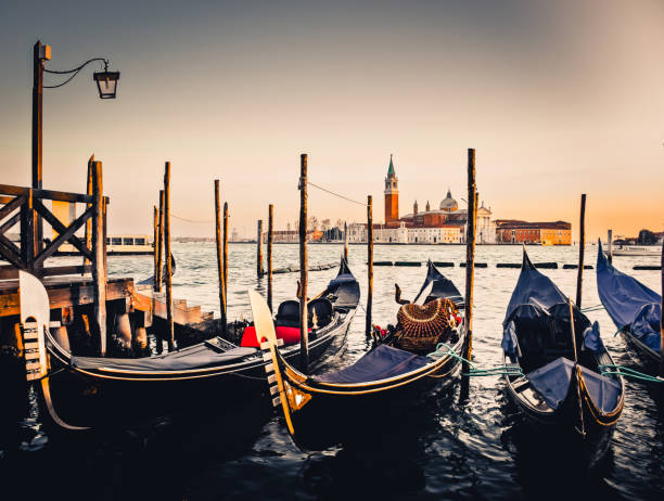 istock Sunset over famous Venice canal 1055689484