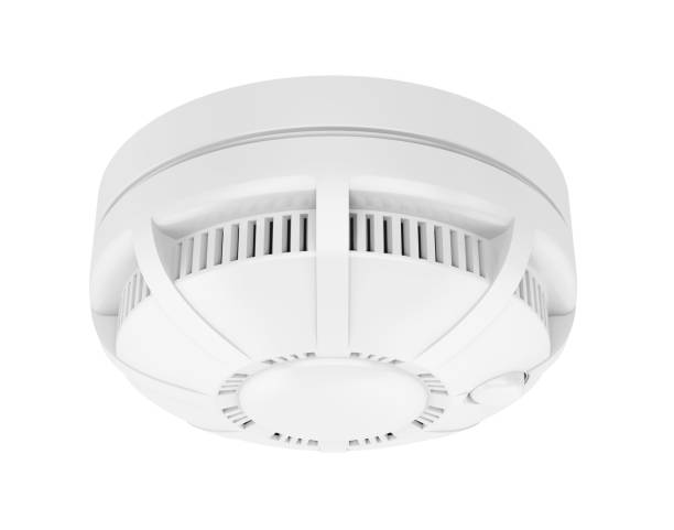 Smoke Detector Isolated Smoke Detector isolated on white background. 3D render fire alarm smoke detector smoke danger stock pictures, royalty-free photos & images