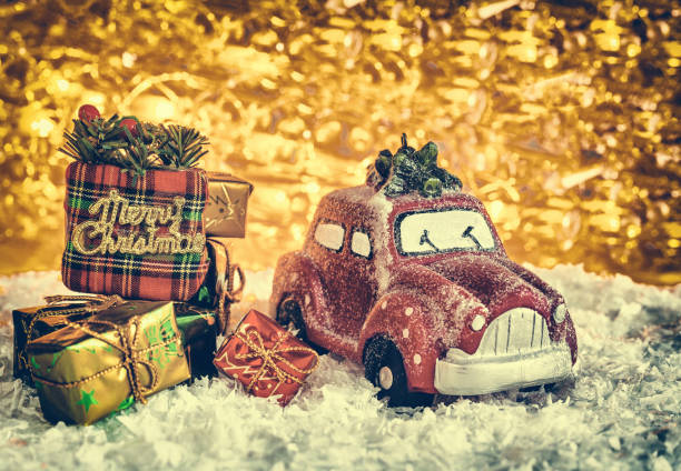 istock Christmas holiday, miniature car 1055691308