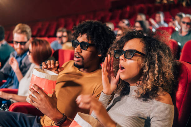 istock Serious couple with 3D glasses at cinema 1055694072