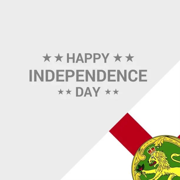 Vector illustration of Alderney Independence day typographic design with flag vector