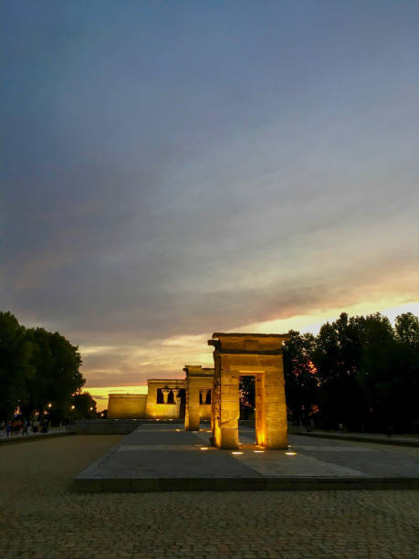 istock Sunset in Debod temple in Madrid Spain 1055698908