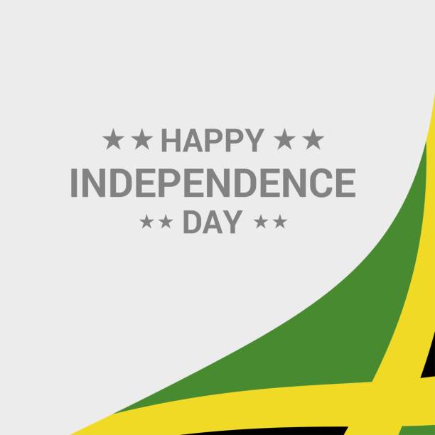 bildbanksillustrationer, clip art samt tecknat material och ikoner med jamaica independence day typografisk design med flaggan vektor - welcome to jamaica