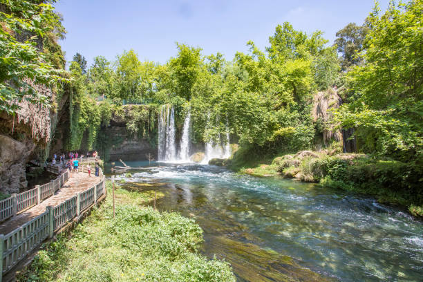 Turkey Antalya Duden Waterfall landscape. Spring season. Turkey Antalya Duden Waterfall ladscape. Spring season. Duden stock pictures, royalty-free photos & images