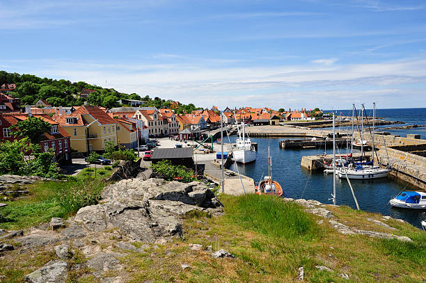 Small harbor on Bornholm stock photo