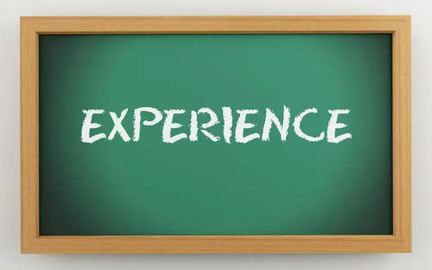 Photo of 3d chalkboard with Experience text