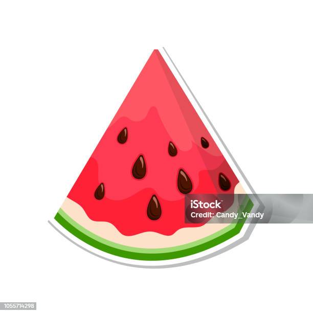 Watermelon Sweet Fruit Isolated Berries On White Background Vector Illustration Stock Illustration - Download Image Now