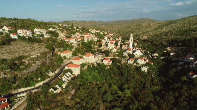 Aerial view of traditional dalmatian village.