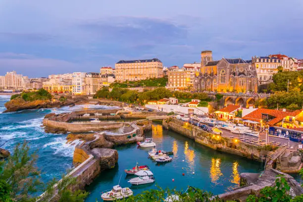 Photo of Sunset view of marina in Biarritz, France