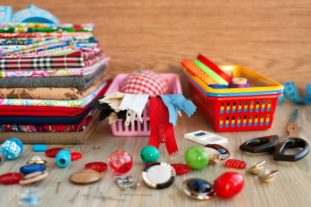 istock Cotton and costume fabric for sewing clothes and bed linen. 1055861430