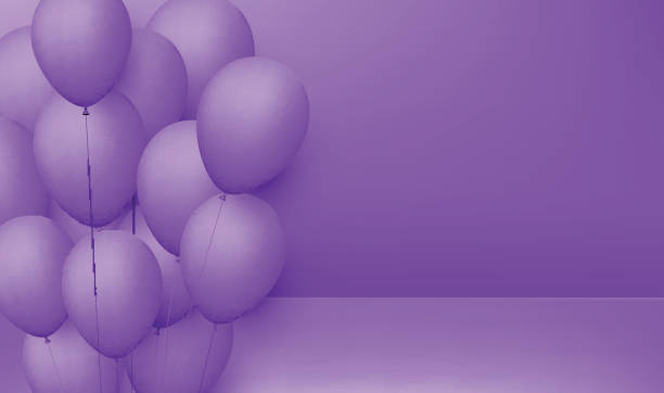 Purple Festive Background With Balloons Holiday Decoration Stock  Illustration - Download Image Now - iStock