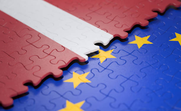 istock Latvia European Union Puzzle Flag 1055863086