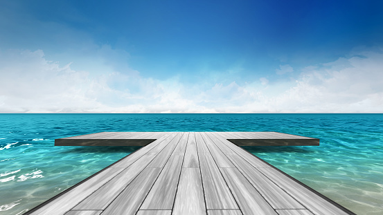 vacation at sea 3D background illustration