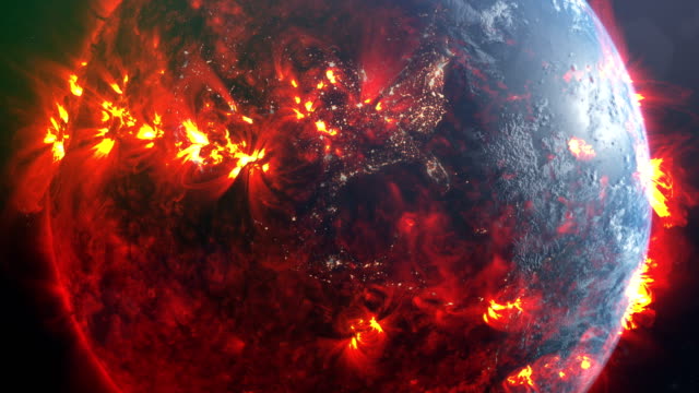 Burning planet Earth. Nasa Public Domain Imagery