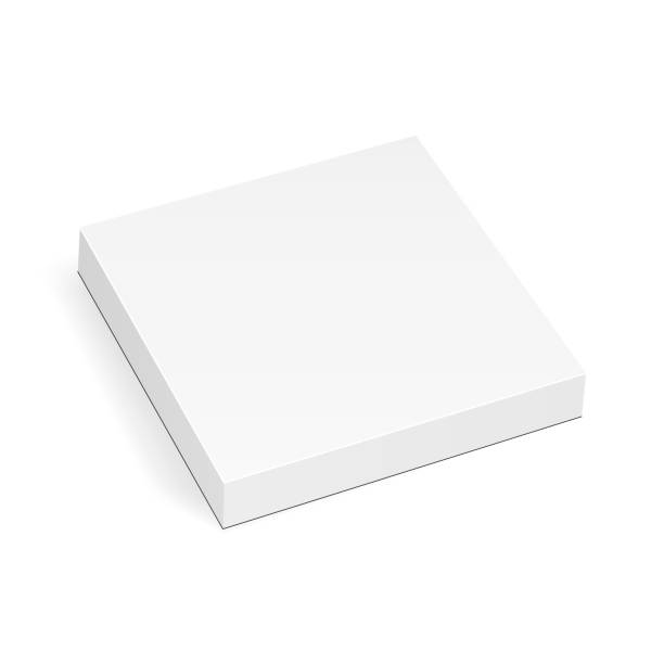 illustrazioni stock, clip art, cartoni animati e icone di tendenza di mockup scatola sottile quadrata vuota isolato su sfondo bianco - square isometric