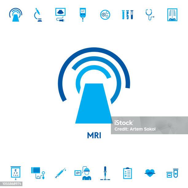 Mri Diagnostic Vector Icon Stock Illustration - Download Image Now - Logo, Icon Symbol, MRI Scanner