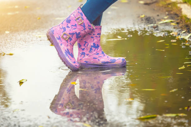 istock children's feet in rubber boots 1055872338