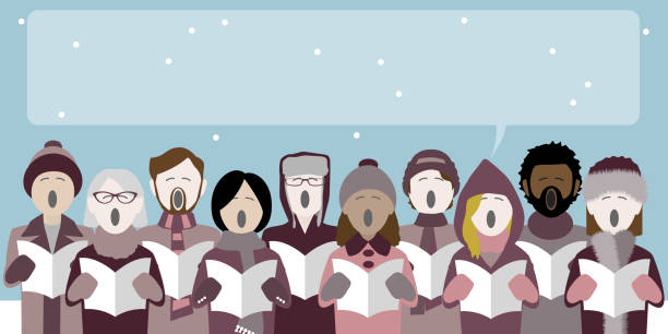 크리스마스 carolers - caroler stock illustrations