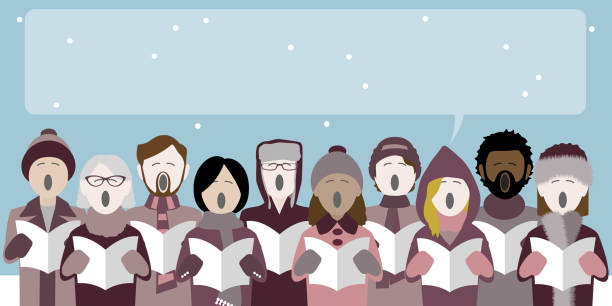 ilustrações, clipart, desenhos animados e ícones de coro de natal - caroler