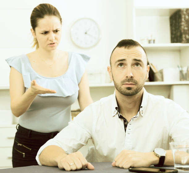 istock Man is upset because he quarrel with his wife 1055876160