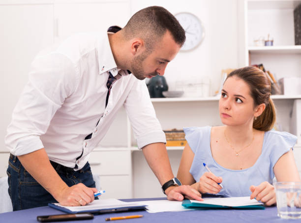 istock Man with his wife are sad about loans 1055876166