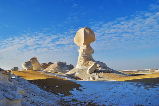 istock The limestone formation in White desert Sahara Egypt 1055879320