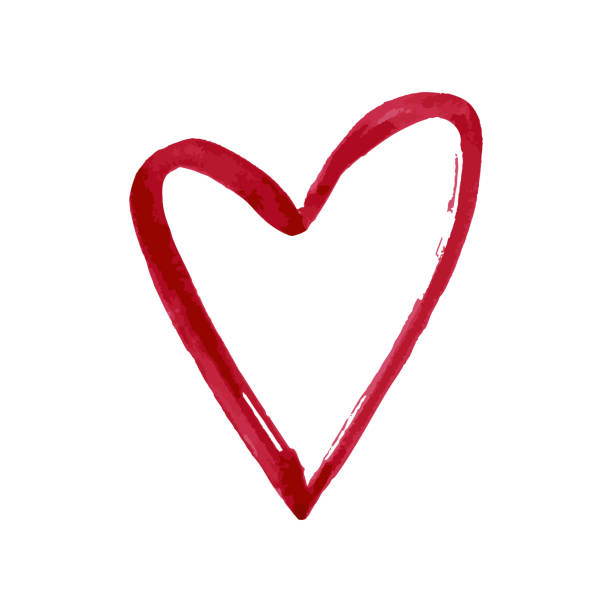 istock Red heart on white background. Hand-drawn painted heart for t-shirt print, flyer, poster design. 1055880164