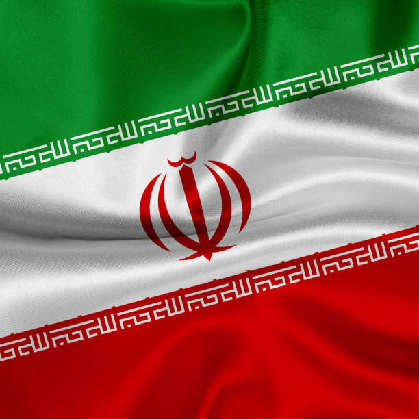 iran flag waving background - iranian flag banner front view iran imagens e fotografias de stock