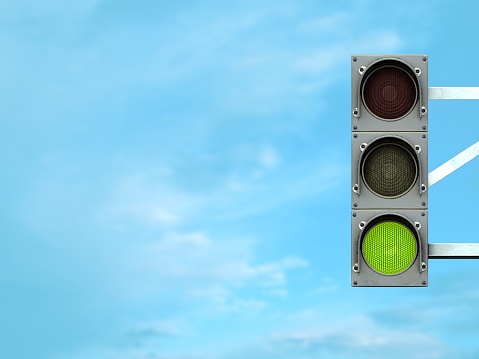3D illustration of traffic light