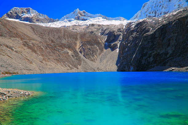 istock Long exposure: blurred Laguna 69 in Cordillera Blanca, Peruvian Andes - Ancash, Peru 1055881432