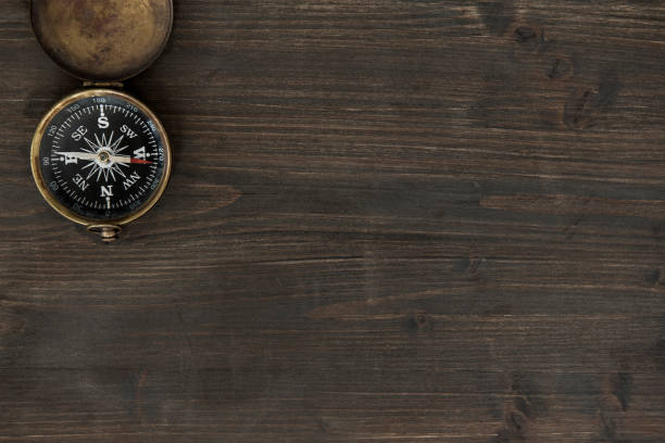 istock Compass on wooden desk 1055881610