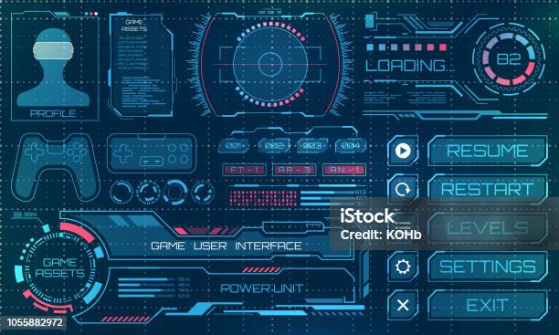 Hud User Interface Gui Futuristic Panel With Infographic Elements Stock Illustration - Download Image Now
