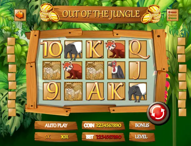 Vector illustration of Jungle animal game template