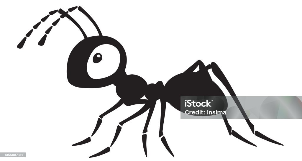 Cartoon Ant Black And White Stock Illustration - Download Image Now - Ant,  Cartoon, Icon - iStock