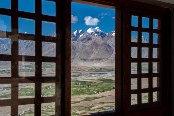 istock Beautiful landscape view from the windows frame  in Zanskar at Himalaya Range, Zanskar Range, Pensi La, Jammu and Kashmir. 1055888942