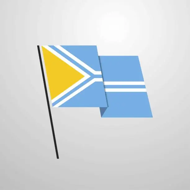 Vector illustration of Tuva waving Flag design vector background