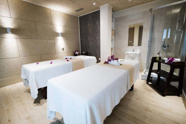 istock Beautiful wellness massage saloon 1055889538