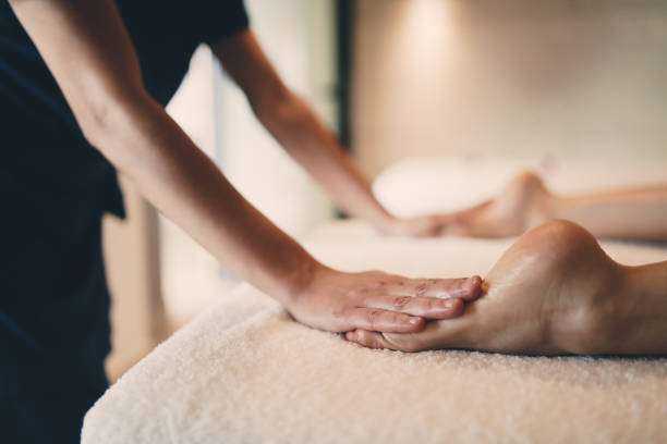 istock Foot and sole massage in therapeutic relax treatment 1055890710