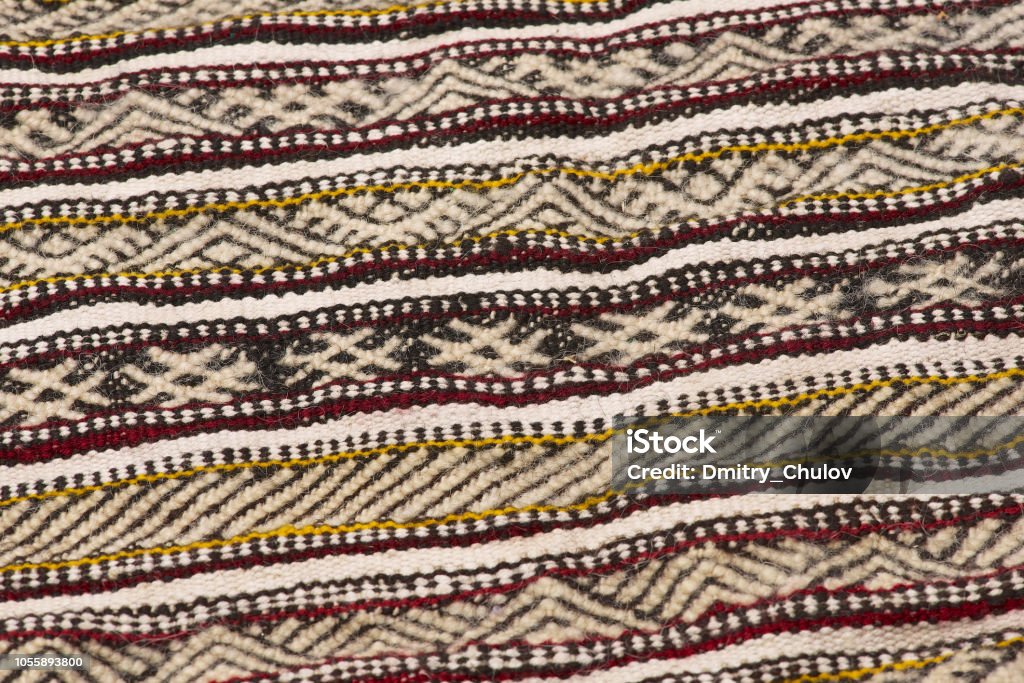 Motif d’un tapis berbère marocain traditionnel. - Photo de Abstrait libre de droits