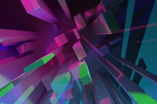 Background Phop 3d Rendering Background Abstract Colorful Lighting Pillar Block Or ...