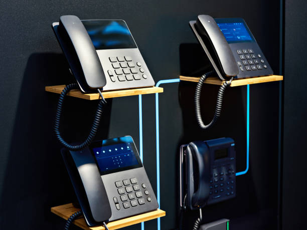 istock Office telephones peer to peer technology 1055898514