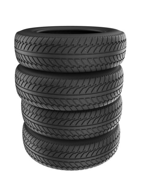 istock Stack of New Studded Winter Tires 1055900738